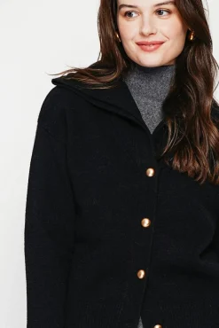 Outlet C&Jo Gilet double col noir