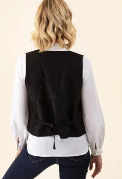 Femme Bleu Blanc Rouge Gilet Eloane noir