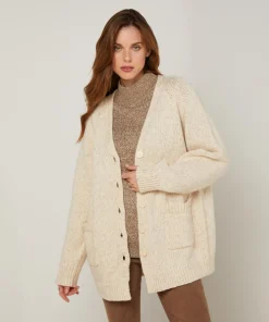 Sale Rodier Gilet Elvina en Laine mélangé blanc ivoire