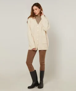 Sale Rodier Gilet Elvina en Laine mélangé blanc ivoire