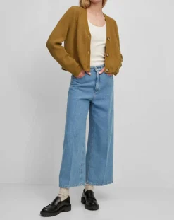 Hot Marc O'Polo Gilet en Alpaga & Laine mélangés 3 Boutons kaki marron