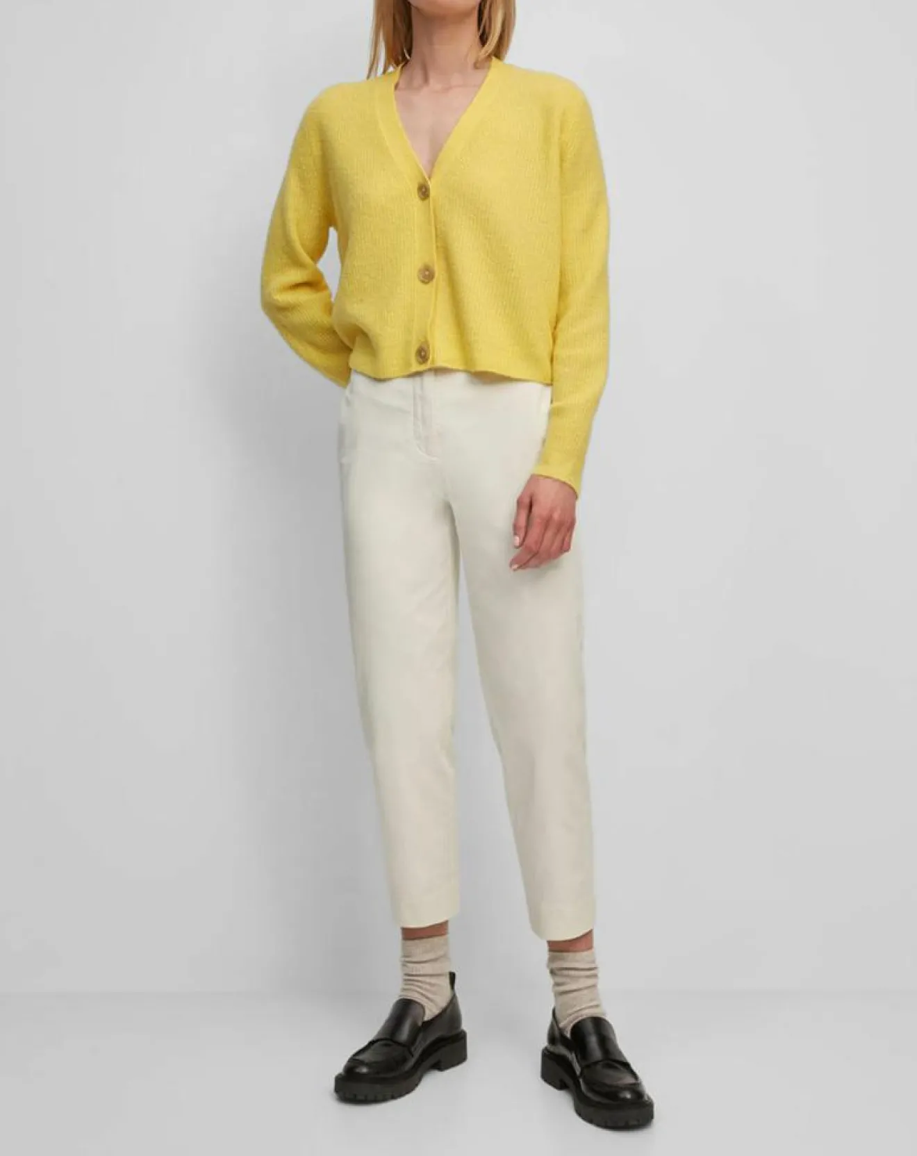 Femme Marc O'Polo Gilet en Alpaga & Laine mélangés 3 Boutons jaune