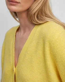 Femme Marc O'Polo Gilet en Alpaga & Laine mélangés 3 Boutons jaune