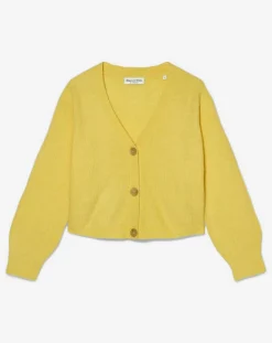 Femme Marc O'Polo Gilet en Alpaga & Laine mélangés 3 Boutons jaune