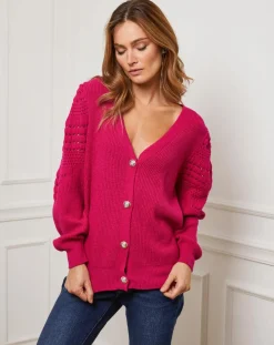 Online Fleur de cachemire Gilet en Cachemire mélangé Liv fushia