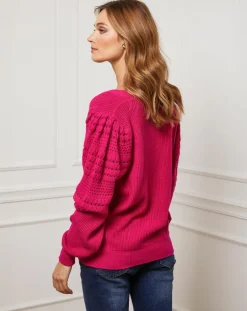 Online Fleur de cachemire Gilet en Cachemire mélangé Liv fushia