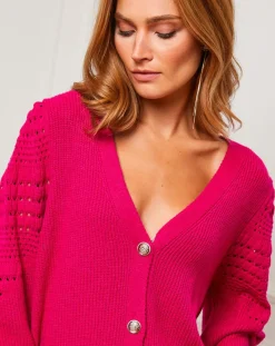 Online Fleur de cachemire Gilet en Cachemire mélangé Liv fushia