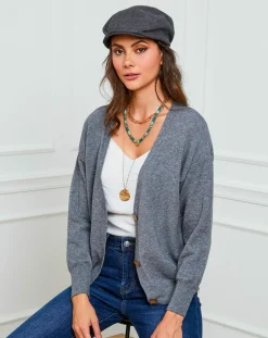 Clearance Fleur de cachemire Gilet en Cachemire mélangé Laura gris