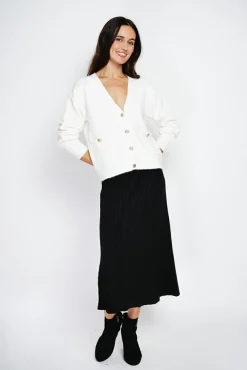 Femme Assuili Gilet en Cachemire mélangé grand col naturel