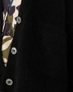 Femme Indies Gilet en Kidmohair & Laine mélangés Bonnie noir