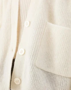 Outlet Indies Gilet en Kidmohair & Laine mélangés Bonnie écru