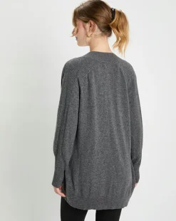 Femme Galeries Lafayette Gilet en Laine & Cachemire Susan gris foncé