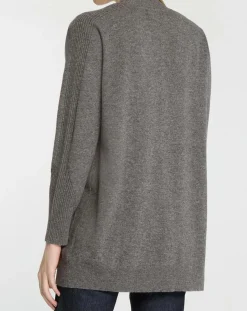 Femme Galeries Lafayette Gilet en Laine & Cachemire Susan gris foncé