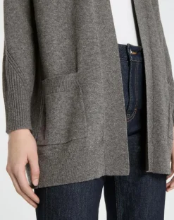 Femme Galeries Lafayette Gilet en Laine & Cachemire Susan gris foncé