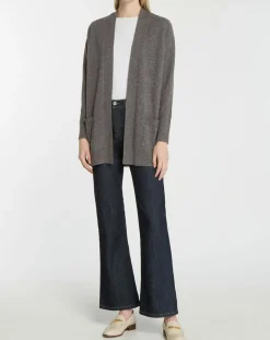 Femme Galeries Lafayette Gilet en Laine & Cachemire Susan gris foncé