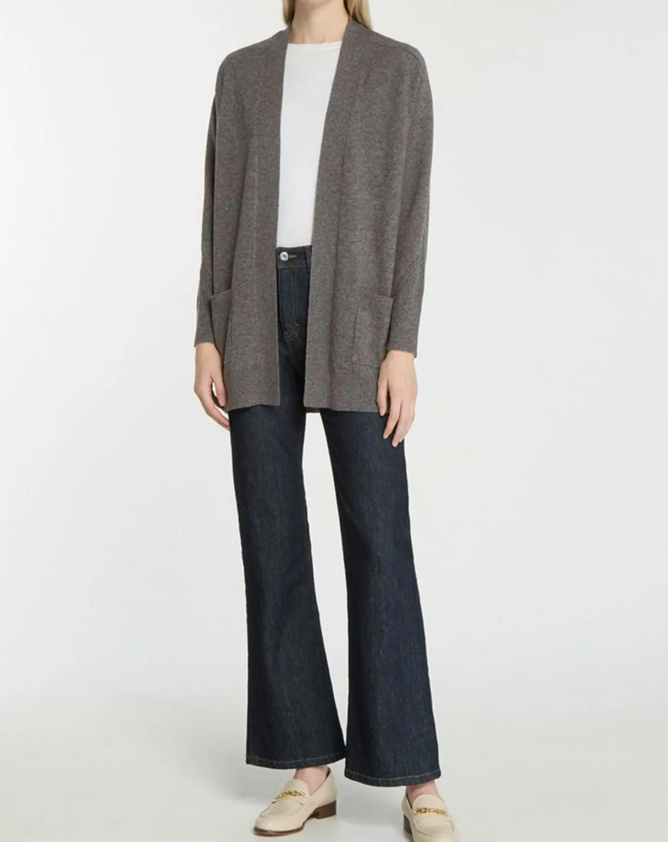 Femme Galeries Lafayette Gilet en Laine & Cachemire Susan gris foncé