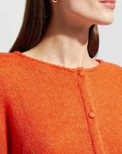 New Galeries Lafayette Gilet en Laine & Mohair mélangés Maille Boston 2 rouge moyen