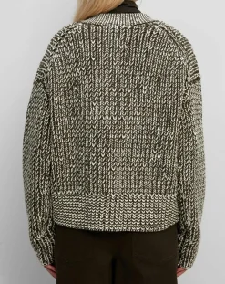 Discount Marc O'Polo Gilet en Laine mélangée grosse maille marron/écru