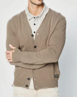 Homme Replay Gilet en Laine mélangée Tailored marron clair