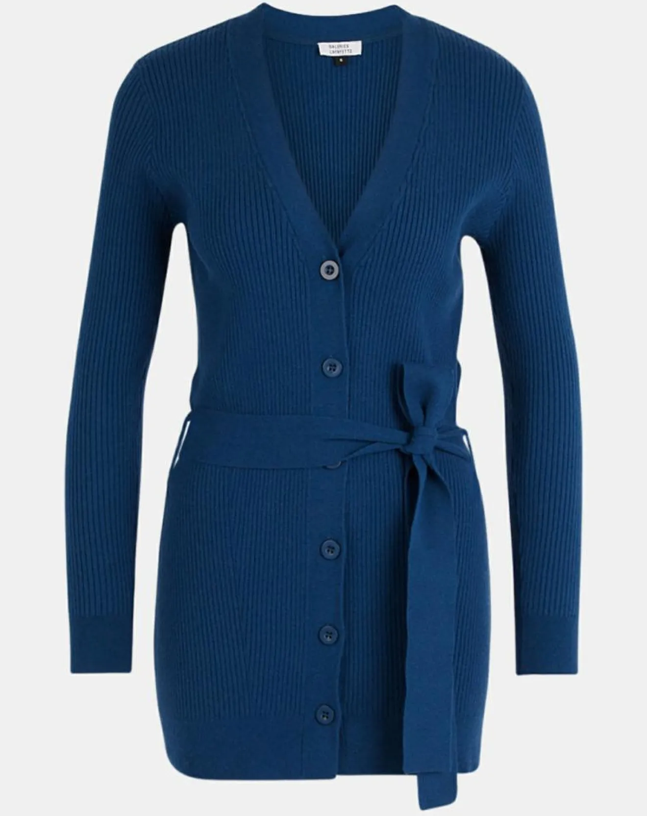 Femme Galeries Lafayette Gilet en Maille côtelée stretch Fernand bleu foncé
