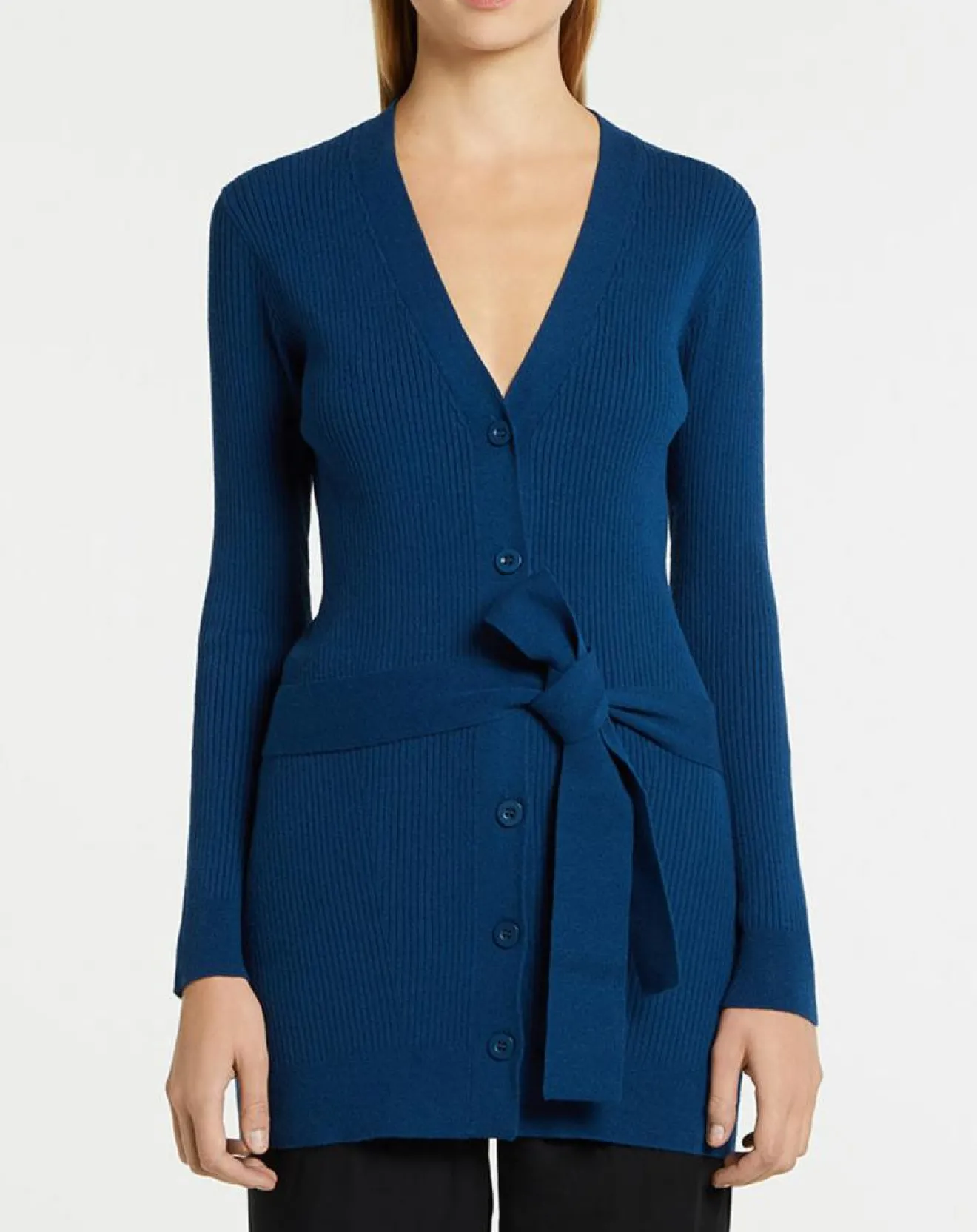 Femme Galeries Lafayette Gilet en Maille côtelée stretch Fernand bleu foncé