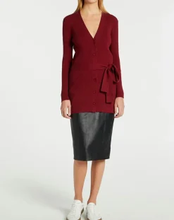 Online Galeries Lafayette Gilet en Maille côtelée stretch Fernand bordeaux