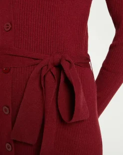 Online Galeries Lafayette Gilet en Maille côtelée stretch Fernand bordeaux