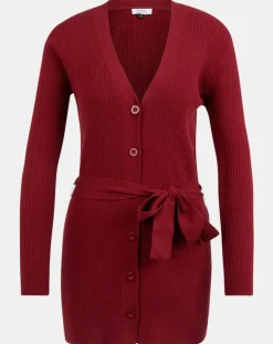 Online Galeries Lafayette Gilet en Maille côtelée stretch Fernand bordeaux