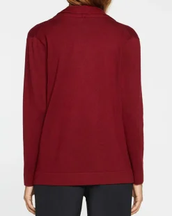 Femme Galeries Lafayette Gilet en Maille fine col châle bordeaux