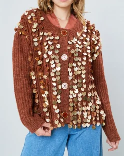 Clearance Manoush Gilet en Mohair & Laine mélangés Pampille écureuil