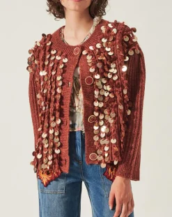 Clearance Manoush Gilet en Mohair & Laine mélangés Pampille écureuil