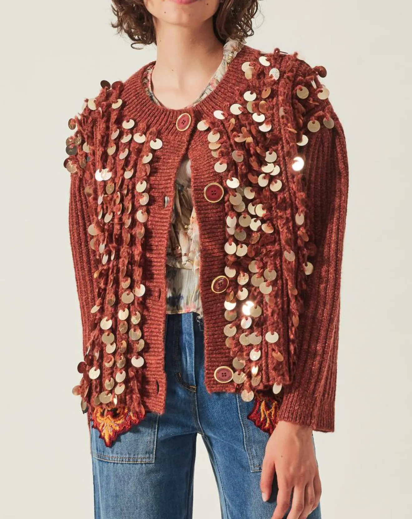 Clearance Manoush Gilet en Mohair & Laine mélangés Pampille écureuil