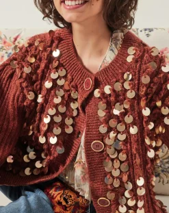 Clearance Manoush Gilet en Mohair & Laine mélangés Pampille écureuil