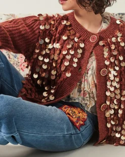 Clearance Manoush Gilet en Mohair & Laine mélangés Pampille écureuil