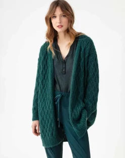 Outlet Indies Gilet en Mohair mélangé Aster emeraude