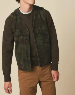 Homme Hartford Gilet en Velours côtelé Will camo overdyed/vert forêt