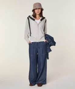 Femme Rodier Gilet Ghislaine en Laine Bi-Couleur blanc