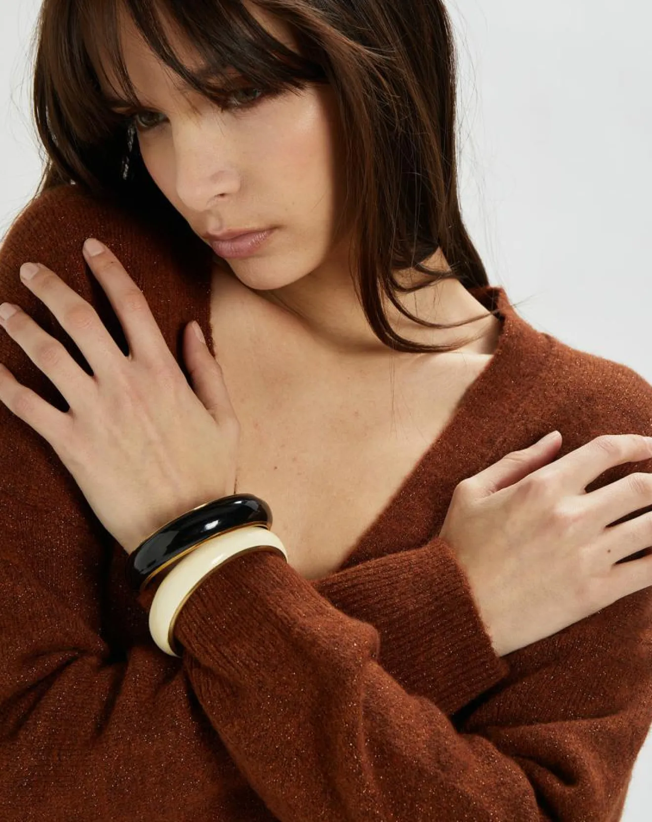 Online Stella Forest Gilet Hannae en Maille mélangée brique