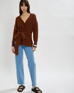 Online Stella Forest Gilet Hannae en Maille mélangée brique