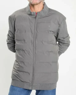 Online Hackett London Gilet Hybride bimatière gris foncé