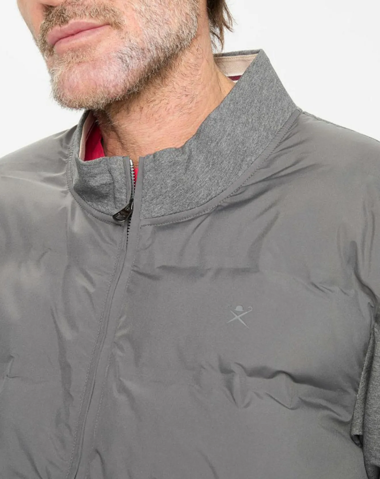 Online Hackett London Gilet Hybride bimatière gris foncé