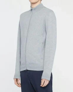 Discount Hackett London Gilet Jersey zippé gris