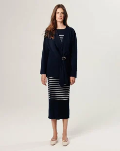 Femme Rodier Gilet Joëlle ouvert bleu nuit