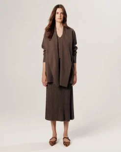 Femme Rodier Gilet Lawrence ouvert marron havane