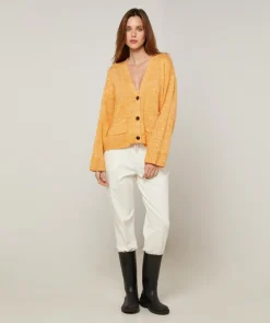 Femme Rodier Gilet Lilith col V chiné jaune