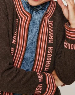 Femme Manoush Gilet Lisa marron/rose