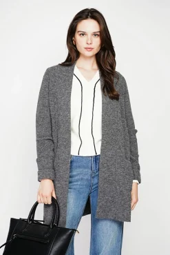 Femme C&Jo Gilet long à col châle loup