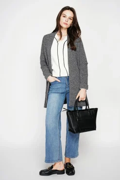 Femme C&Jo Gilet long à col châle loup