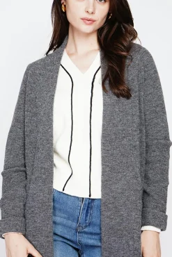 Femme C&Jo Gilet long à col châle loup