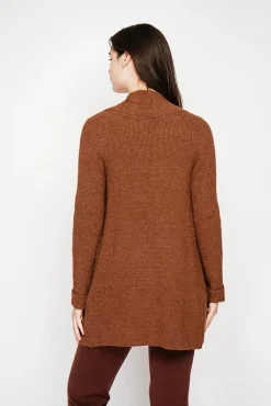 Discount C&Jo Gilet long à col châle marron